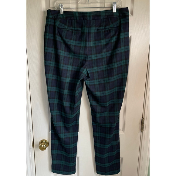 Lands’ End Tartan Plaid Pants Blackwatch Slim Leg Mid Rise Sz 12T Preppy Classic - Picture 4 of 9